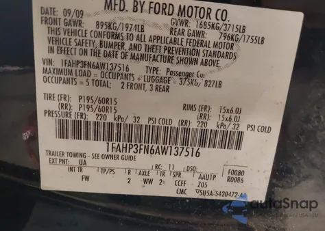 2010 Ford Focus Se from USA, damaged, VIN 1FAHP3FN6AW137516